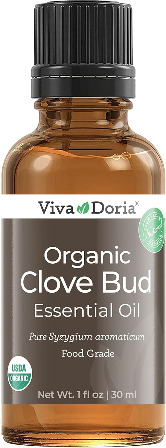 Viva Doria 100% Pure Clove Bud Essential Oil - Undiluted, USDA Certified Organic - 30 mL (1 Fluid Ounce)