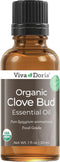 Viva Doria 100% Pure Clove Bud Essential Oil - Undiluted, USDA Certified Organic - 30 mL (1 Fluid Ounce)