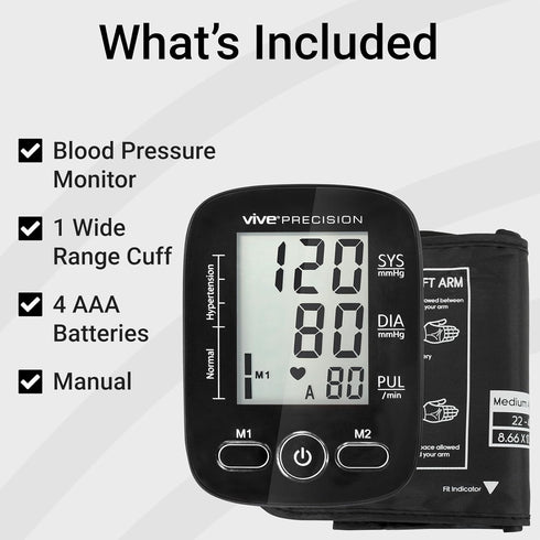 Automatic Blood Pressure Machine - Upper Arm Digital Pulse Monitor with Large LCD Display