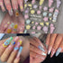 Flower Nail Art Stickers Luxury 5D Embossed Colorful Five Petal Flowers Nail Design for Women, 3 Sheets