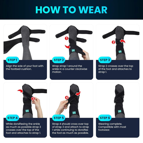 Welnove Foot Drop Support Brace, AFO Ankle Stabilizer for Improved Walking, Aiding Foot Control in Cases of Drop Foot