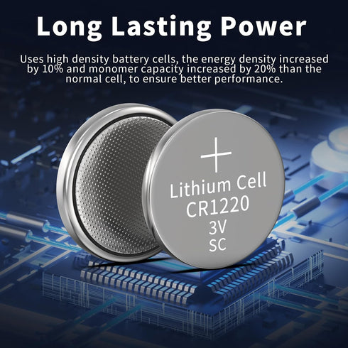 PKCELL CR1220 10-Pack CR1220 3V (10 Count) Battery Lithium Battery
