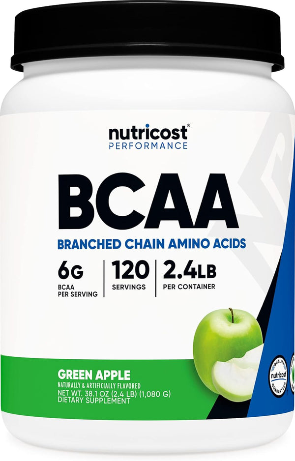 Nutricost BCAA Powder 2:1:1, 120 Servings, Green Apple Flavor
