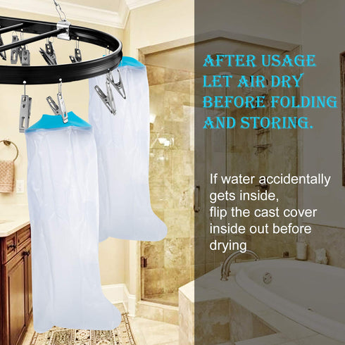 Asunby Cast Covers for Shower, Waterproof Full Leg Protector for Adult, Reusable for After Surgery Care