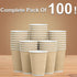 Luckypack Cups_12 oz 100 pcs,12oz Hot Paper Disposable Insulated Corrugated Sleeve Ripple Wall Paper Cup Cups