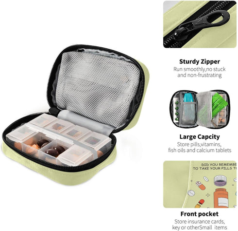 Naanle 7 Compact Weekly Pill Organizer Bag - Day Case