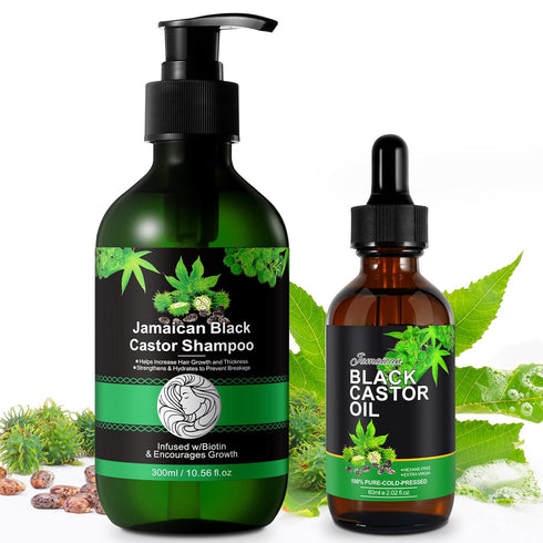 Jamaican Black Castor Oil Shampoo and Black Castor Oil Set - 10.56 fl. oz Strengthen and Restore Gift Set