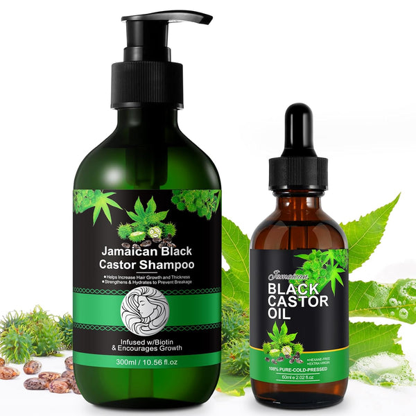 Jamaican Black Castor Oil Shampoo and Black Castor Oil Set - 10.56 fl. oz Strengthen and Restore Gift Set