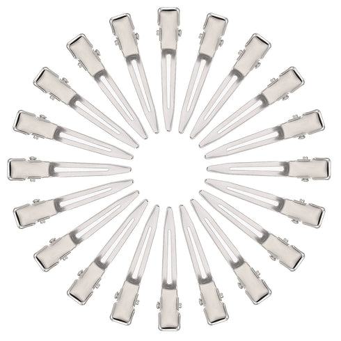 Hicarer 1.75 Inches Single Prong Hair Clips, 50 Pack - Durable Metal Alligator Clips for Hair Extensions, Dreads, Pin