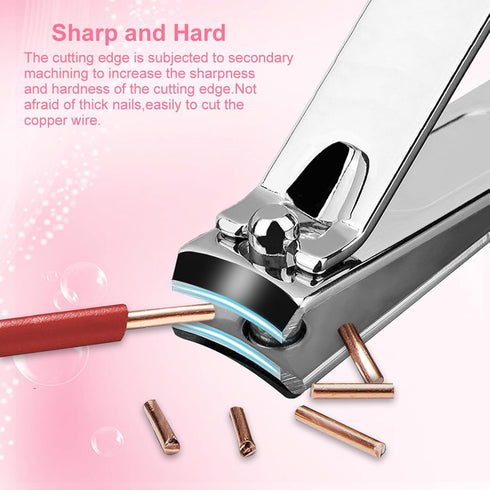 Nail Care Kit Manicure Grooming Set with Travel Case, Yougai 18 Piece (Pink)