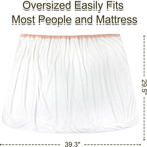 Large Bamboo Wearable Incontinence Bed Pads Washable - Adult Diaper Skirt for Highly Absorbency - Washable Bed Mats