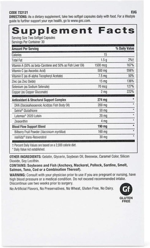 GNC Eye Health Formula - Supports Eye Health with Lutein