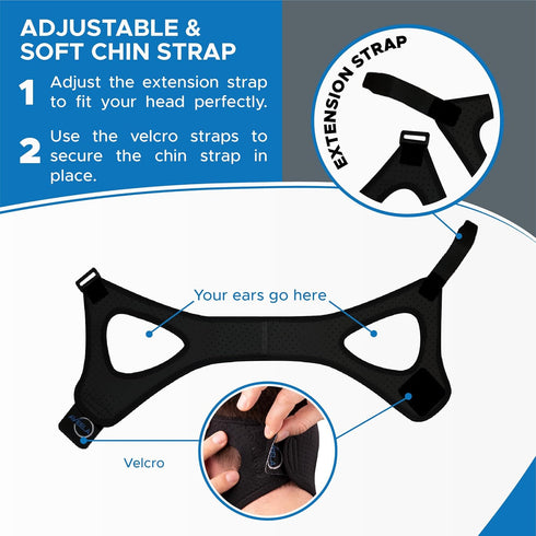 Chin Strap for Sleeping by AVEELA | CPAP Chin Strap in 3 Sizes, Anti Snoring Devices for Men and Women