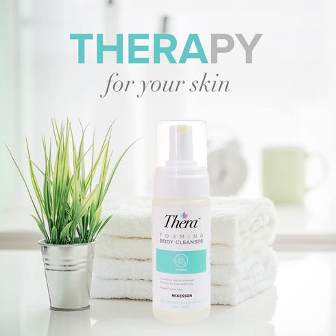 Thera Foaming Body and Hair Cleanser - Rinse-Free Exfoliating Foam, 5 oz, 1 Count