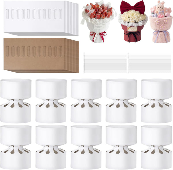 Weekgrat 40 Pcs Round Bouquet Shaping Cardboard Flower Wrapping Paper Stabilizer Bouquet Styling