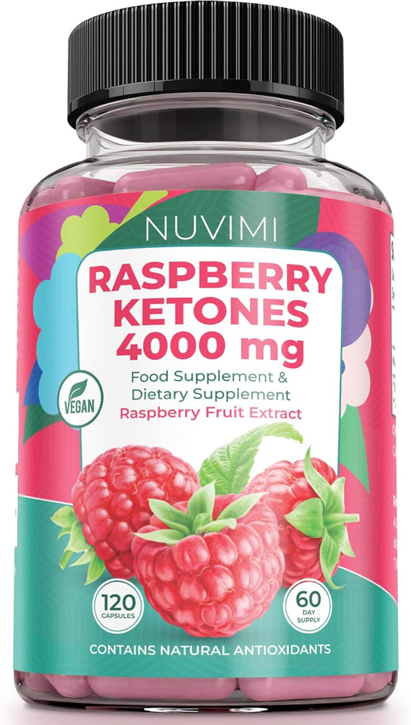 Raspberry Ketones 4000 mg Dietary Supplement 120 Vegan Capsules | Supports Healthy Keto Diet for Men & Women