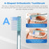 V+A Shaped Orthodontic Toothbrush for Braces, Soft Bristles, with 6 Interdental Brushes, 6 Count