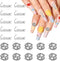 JERCLITY 20pcs Silver Alloy Zodiac Nail Charms, 10pcs Zodiac Sign Symbols and 10pcs Zodiac Constellation Words for Nails