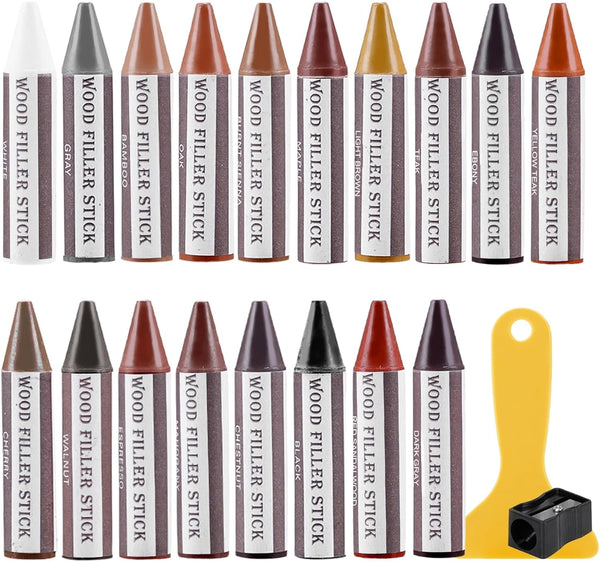 SEISSO Wood Filler Stick - 18 Colors for Furniture Scratch Repair, Perfect for Hardwood Floors & Tables
