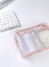 Clear Pouch Small Makeup Bag, TSA Approved 6.6"x2.3"x4.7" Clear Travel Bags for Toiletries, Cosmetic Bag for Women and