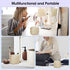 Small Makeup Bag for Purse, Mini Cosmetic Pouch for Women with Slip-in Pockets, Eco Vegan Leather, Beige