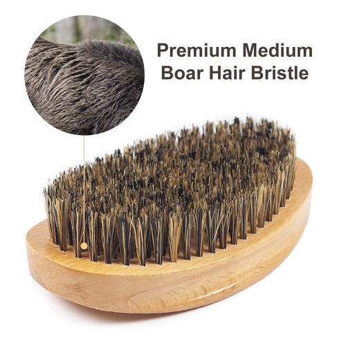 Wave Brush Medium Boar Bristles Hair Brush, Designed for Thin and Normal Hair, Great for 360 Waves