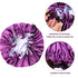 Mommy and Me Bonnet Set, Adjustable Satin Sleep Cap for Women and Baby, Toddler Curly Hair Cap (Purple/Blue)