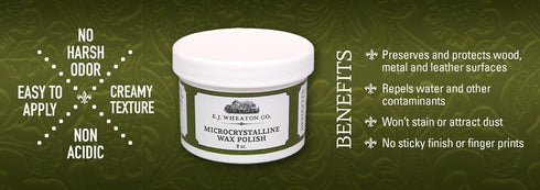 E.J. Wheaton Microcrystalline Wax Polish, Preserves and Protects Metal, Leather, Wood Surfaces