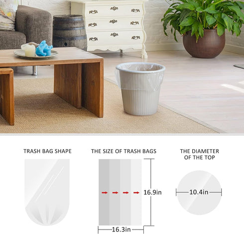 Teivio 1.5 Gallon Strong Trash Bags, 100 Counts, Garbage Bags for Bathroom Bin Liners, Small Plastic Bags for Home