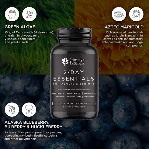 Whole Food Multivitamins for Adults & Seniors - Multivitamins for Women & Men - 2X a Day Adult Vitamins with Vitamin A,