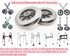 Universal Walker Replacement Wheels, 5” Caster Wheels, 5/16" (8MM) Axle Mounting Hole, 30MM Shaft Height, 1 Pair, Black
