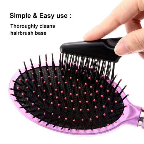 Yaomiao 2 Pcs Hair Brush Cleaner Tool, 2 in 1 for Pick Cleaning & Detangling Combs, Mini Brush Cleaning Tool for Beauty