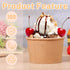 zisiueel 100 (8 oz) Pieces Ice Cream Cups Paper Disposable Sundae Bowls brown Paper Hot Cold Soup Snack Yogurt Dessert