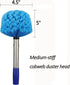 Cobweb Duster with Extension Pole, Medium Stiff Bristles Head & 6-Feet Stainless Steel Pole for Indoor Outdoor Cleaning