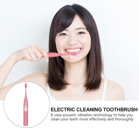 TIDTALEO Sonic Electric Toothbrush for Adults Portable Vibrating Teeth Cleaning Brush Pink Rechargeable