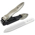 Nail Clippers with Catcher, No Splash Fingernail Toenail Clippers, Sharp Curved Blade & Glass Nail File for Men Women