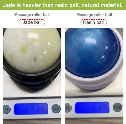 ideayard Cold Massage Roller Ball, Massage Stone Tool Jade Ball for Cold & Heat Relief Sore Muscles, Shoulders, Arms
