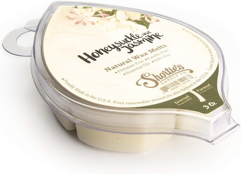 Shortie's Candle Company Honeysuckle Jasmine Natural Soy Wax Melts, 3 Oz. Bar, 100% Soy and Essential Fragrance Oils