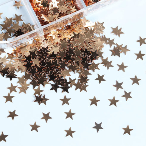 Independence Day Nail Art Glitter Flakes, 12 Grids Mixed Blue Red Sequins for USA Nail Decorations