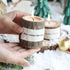 T-shin Country Log Aroma Candle with Holder,Wooden Rustic Style Natural Hand-Carved Soy Wax Decorative Candle for Table
