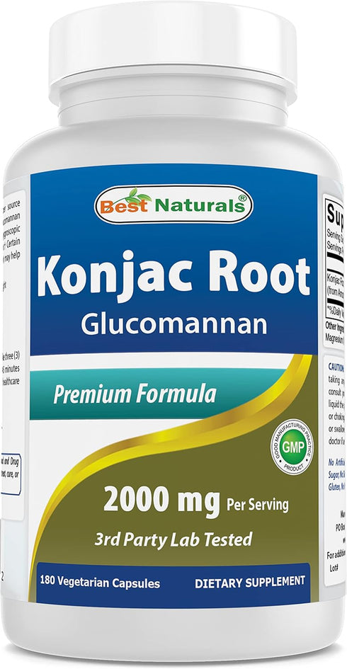 Best Naturals Konjac Root 2000mg - 180 Count