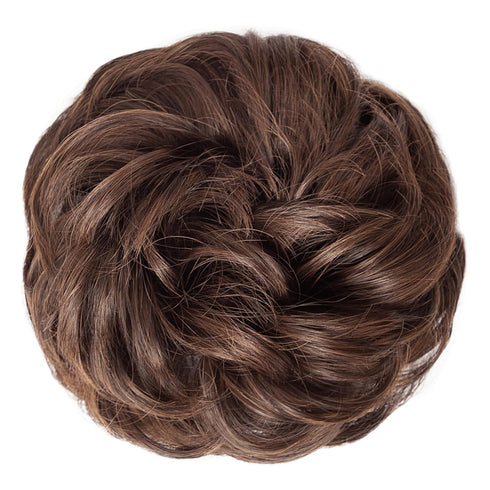 MORICA Messy Hair Bun Hair Scrunchies Extension, Curly Wavy Synthetic Chignon Hairpieces for Women (4/30#)