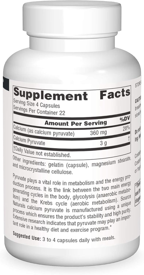 Source Naturals Pyruvate Power, 750mg, 90 Capsules