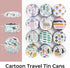 Rarapop 12 Pack Mini Round Reusable Candle Tin Jars with Lids, 20ml Cartoon Travel Empty Container for Lip Balm, Salve,