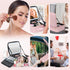 Travel Makeup Bag with LED Lighted Mirror, Adjustable Brightness, Waterproof Cosmetic Train Case Organizer