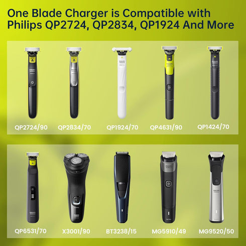 One Blade Charger Cord for Philips Norelco OneBlade QP2724, QP2834, QP6531, MG5910, MG7910, MG9510, X5006, Shaver 2400