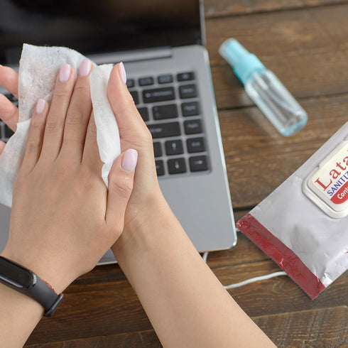 Pack 2 80% (40 Counts) Latalia Hand Wipes of | Alcohol Hand Sanitizer Wipes for Hands & Face Moisturizing, Gentle