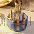 LINFIDITE 360° Rotating Makeup Organizer, Clear Cosmetic Display Case with 5 Slots for Vanity