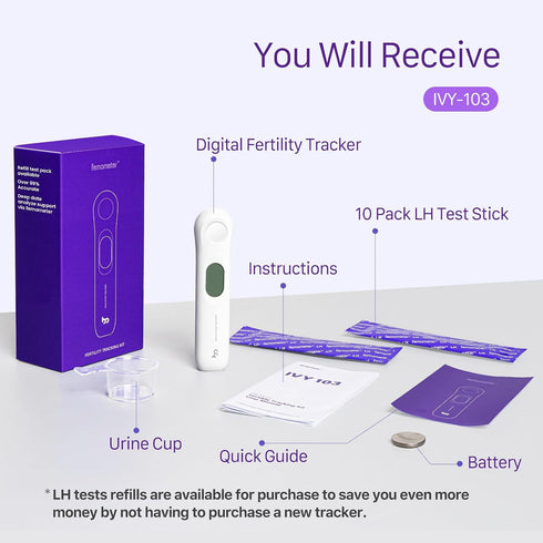 IVY103 10 Femometer Digital Ovulation Tests Predictor Kit, Auto Sync with Femometer APP, Provides More Accurate