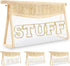 Boho Clear Makeup Letter Patch Makeup Bag STUFF Pouch, Cute Waterproof Glitter Toiletry Bag for Women